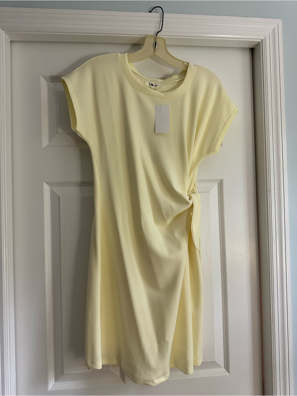 Cable & Gauge Pale Yellow Tie-Side Mini Dress